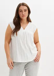 Topp med hålbroderi, bonprix