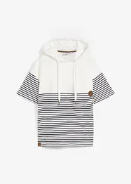 Sweatshirt med huva och kort ärm, bonprix