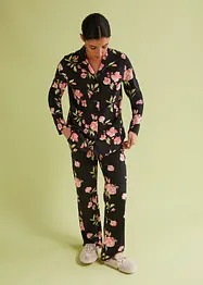 Pyjamas med knappslå och insticksfickor, bonprix