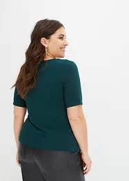 T-shirt med omlottlook i viskosmix, bonprix