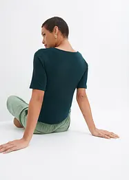 T-shirt med omlottlook i viskosmix, bonprix