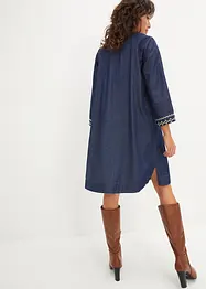Jeansklänning med broderi, bonprix