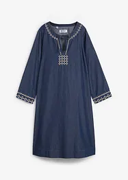 Jeansklänning med broderi, bonprix
