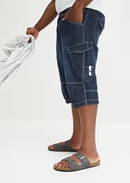 Långa jeansbermudas i cargomodell av tunt material, Relaxed Fit, bonprix