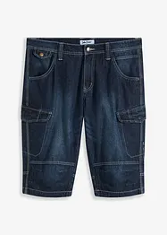 Långa jeansbermudas i cargomodell av tunt material, Relaxed Fit, bonprix