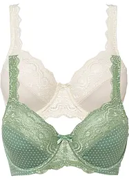 BH med bygel och fin spets (2-pack), bonprix
