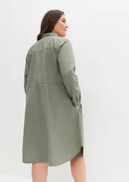 Knälång blusklänning i utility-stil med linne och resår i midjan, bonprix