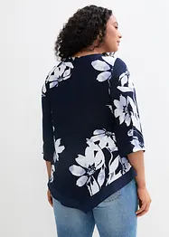 Trikåtunika med blommönster, bonprix