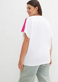 T-shirt av ekologisk bomull med neonfärgade ränder, bonprix