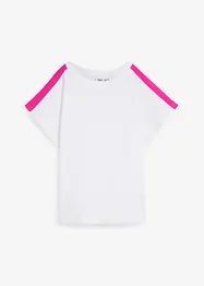 T-shirt av ekologisk bomull med neonfärgade ränder, bonprix