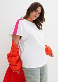 T-shirt av ekologisk bomull med neonfärgade ränder, bonprix