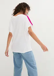 T-shirt av ekologisk bomull med neonfärgade ränder, bonprix