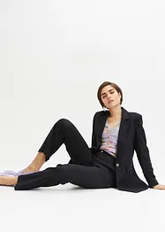 Byxa med hög midja i mix av linne och viskos, bonprix