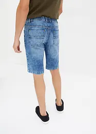 Dra på-bermudas i tunn denim, Slim Fit, bonprix