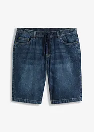 Dra på-bermudas i tunn denim, Slim Fit, bonprix