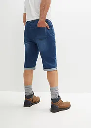 Stretchiga jeansbermudas med broderi, Regular Fit, bonprix