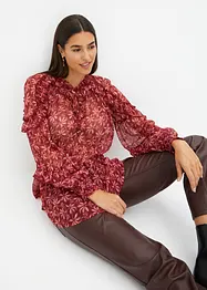 Chiffongblus med rysch, bonprix