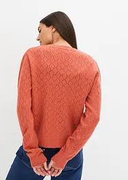 Kort cardigan med ajourstickning, bonprix