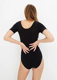 Body i modal med spets och halvlånga ärmar, bonprix