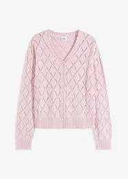 Stickad hålmönstrad cardigan, bonprix