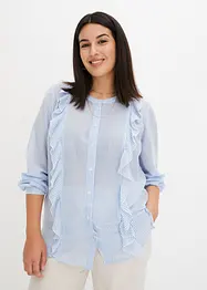 Blus med volang, bonprix