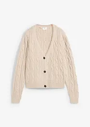 Cardigan med flätstickning, bonprix