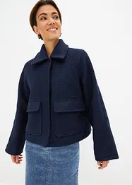 Tunn teddyjacka av bouclé, bonprix