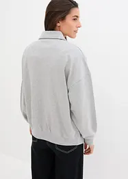 Sweatshirt med V-ringning och pikékrage, bonprix