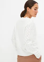 Kort cardigan med ajourstickning, bonprix