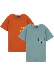 T-shirt för barn, ekologisk bomull (2-pack), bpc bonprix collection