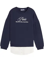 Sweatshirt med blusinfällning för barn, bonprix