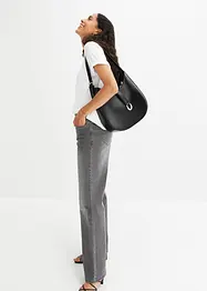 Wide Leg Jeans, Mid Waist, Stretch, bonprix