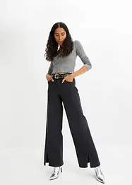 Wide Leg Jeans High Waist, med slits, RAINBOW