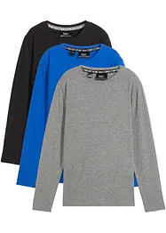 Långärmad tröja med ekologisk bomull (3-pack), bonprix