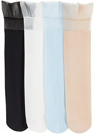 Strumpor i nylon med ryschkant (4-pack), bonprix