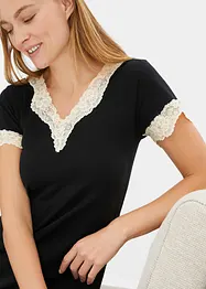 Nattlinne med spets, ekologisk bomull, bonprix