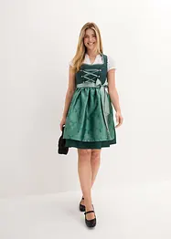 Knälång dirndl med ståkrage (2 delar), bonprix