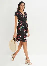 Jerseyklänning med omlottlook, bonprix