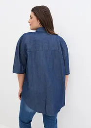 Stretchig oversizejeansskjorta med halvlånga ärmar, bpc bonprix collection