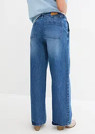 Wide Leg Stretch Jeans Mid Waist, bonprix