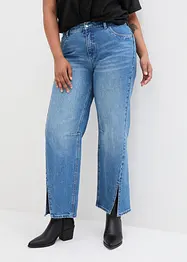 Wide Jeans Mid Waist, Slit, bonprix