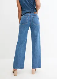 Wide Jeans Mid Waist, Slit, bonprix