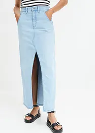 Maxi-jeanskjol med slits, bonprix