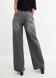 Wide Leg Stretch Jeans Mid Waist, bonprix