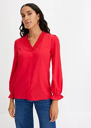 Blus med smockade detaljer, bonprix