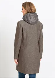 Kort 2-i-1-vinterkappa med yllelook, bonprix