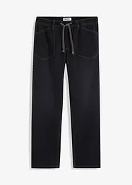 Dra på-jeans med bekvämt snitt, loose fit, straight, bonprix