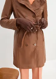 Skinntrenchcoat i lammnappa med skärp (2 delar), bonprix