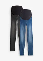 Mammajeggings med bomull (2-pack). Skinny, bonprix
