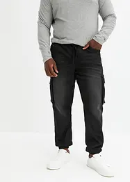 Dra på-cargojeans, Slim Fit, Straight, bonprix